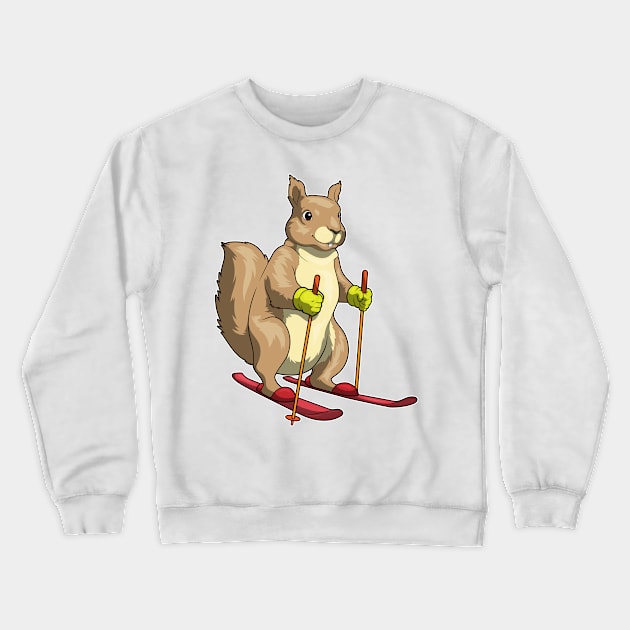 Squirrel Skier Ski Winter sports Crewneck Sweatshirt by Markus Schnabel